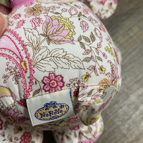 NaRaYa Pink Floral Paisley Elephant Stuffed Animal Plush Toy Rare Soft Kids Gift - Picture 4 of 8